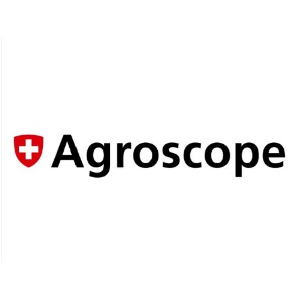 Agroscope-logotyp med röd sköld och vitt kors till vänster, följt av svart text: “Agroscope”.