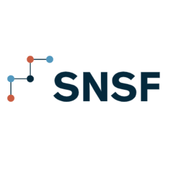 Logotyp med texten ”SNSF” i mörkblått