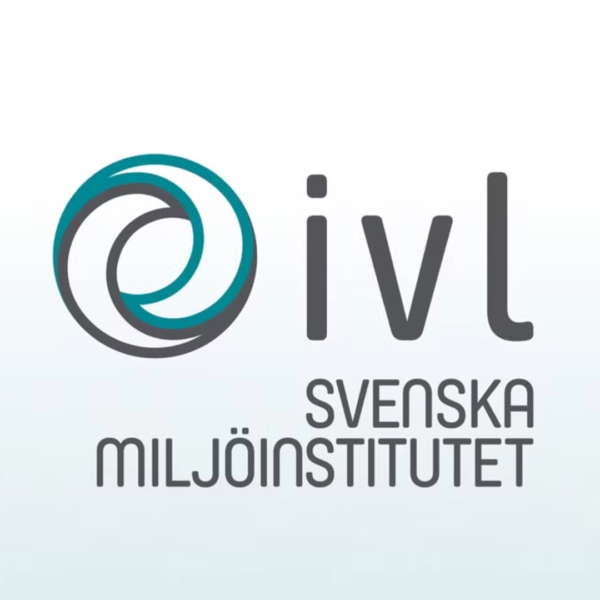 Logotyp med två sammanlänkade ringar i turkos och grått bredvid texten ”ivl” samt ”SVENSKA MILJÖINSTITUTET”